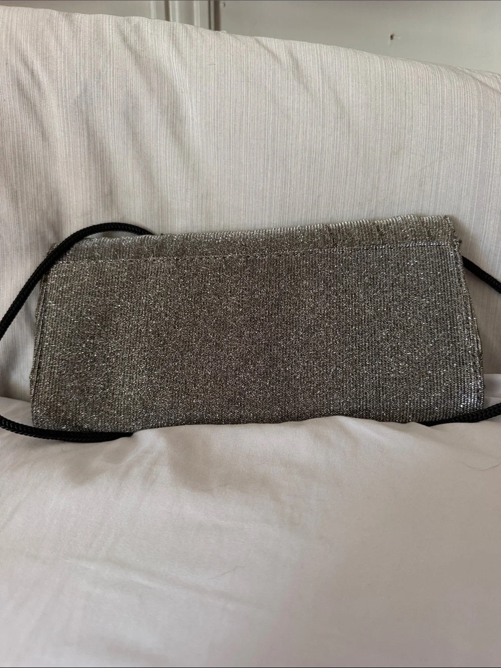 Sparkle Metallic Silver Evening Clutch